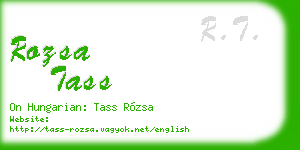 rozsa tass business card